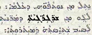 Detail of Homily 1 in Bedjan's Syriac printed text, showing the word that elsewhere is used by Saint Isaac to mean phantasies or hallucinations, but here in context means illuminations